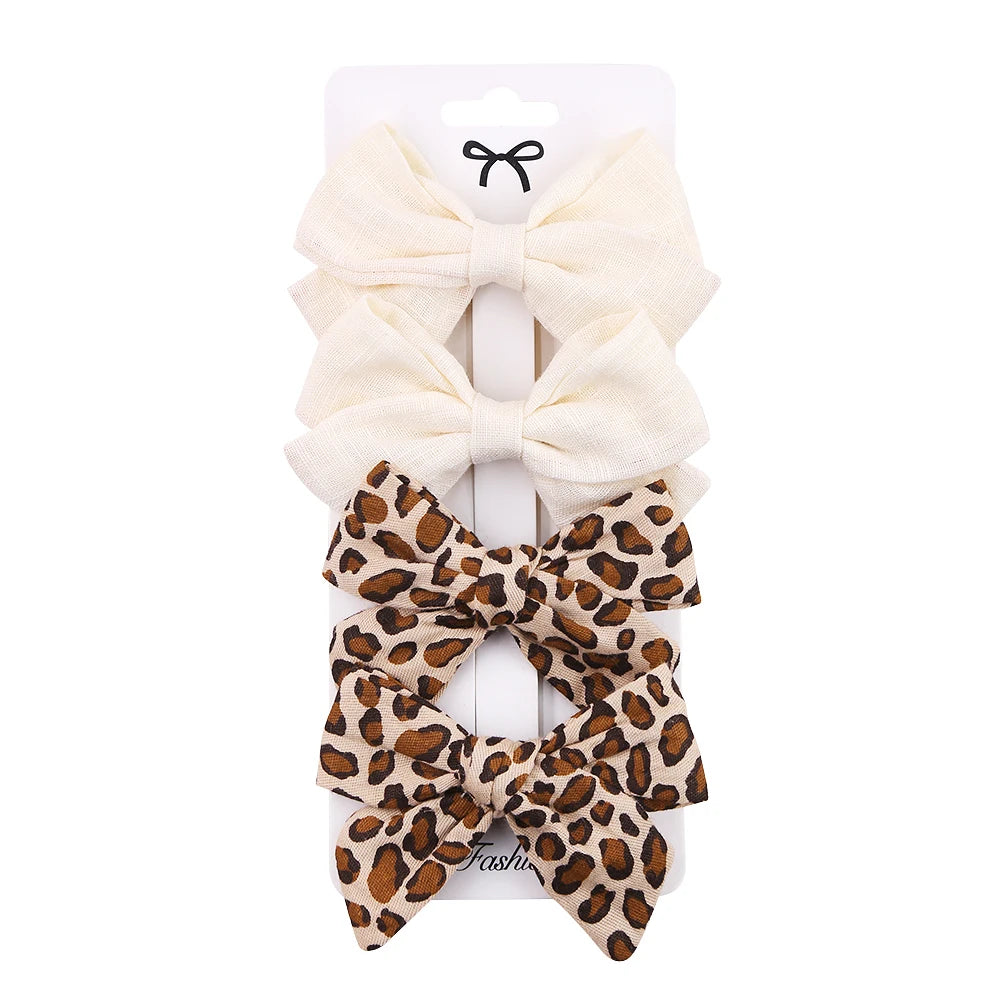 4pcs Clip per capelli a filo leopardo set