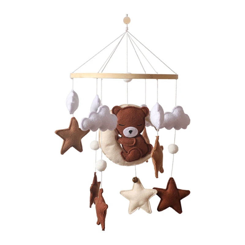 Móvil de cuna de osito de peluche rosa
