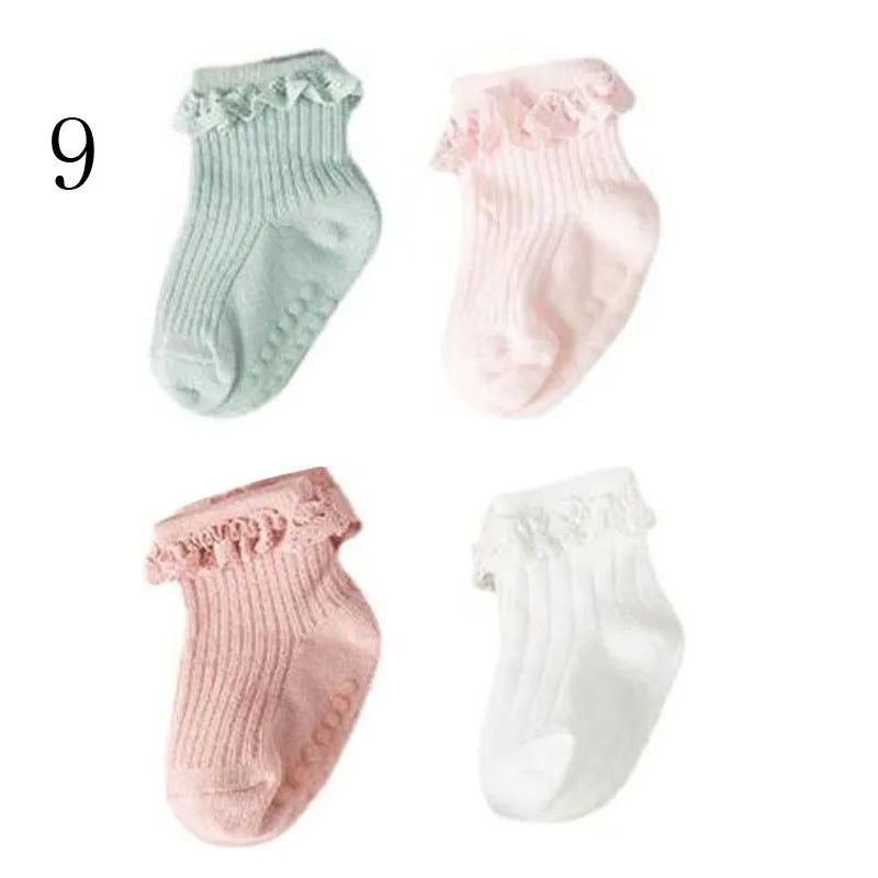 4Pair/Lot Nuevos calcetines para bebés