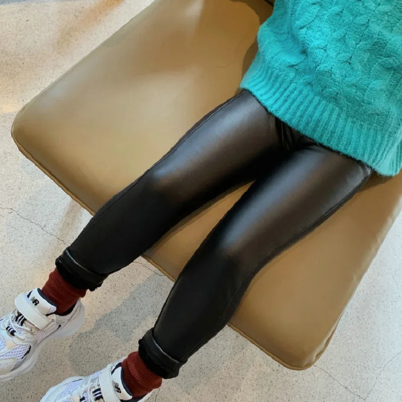 Gambe in pelle PU della bambina