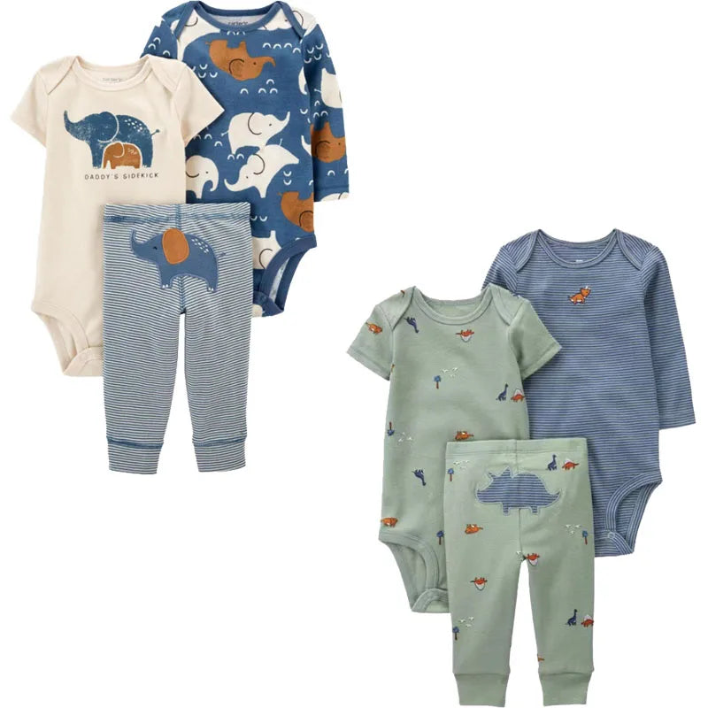 3PCS Baby Boy Animal Outfit