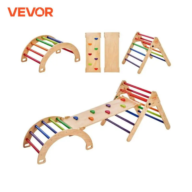 Set de triángulo Pikler 5-in-1 5-in-1-Aventura interior para niños pequeños