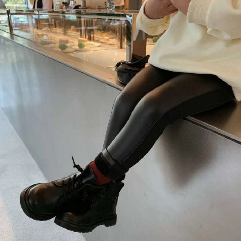 Gambe in pelle PU della bambina
