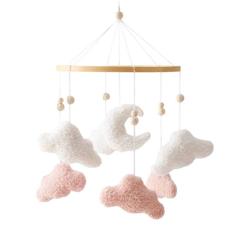 Móvil de cuna de osito de peluche rosa