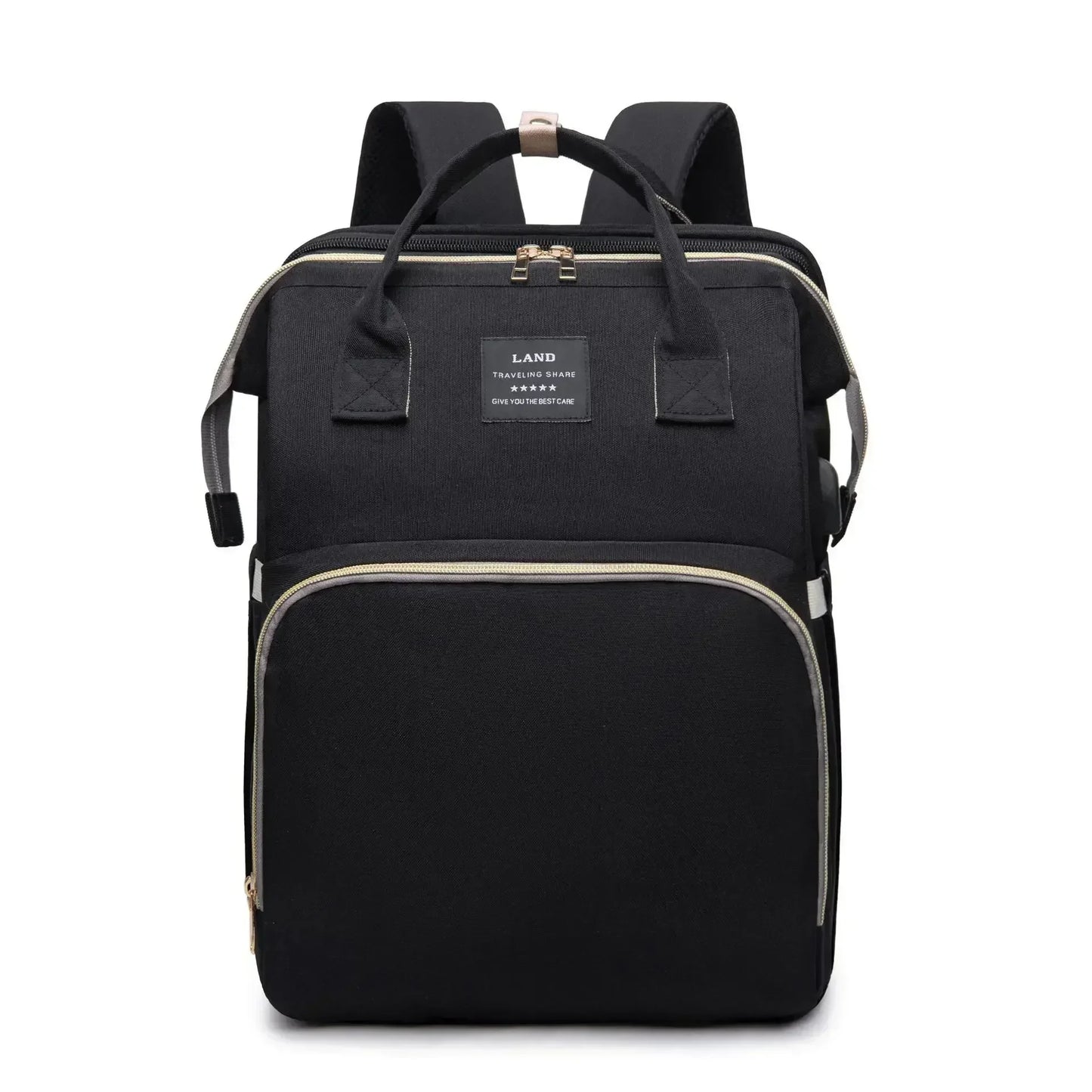 Portable Mommy Backpack with Folding Crib