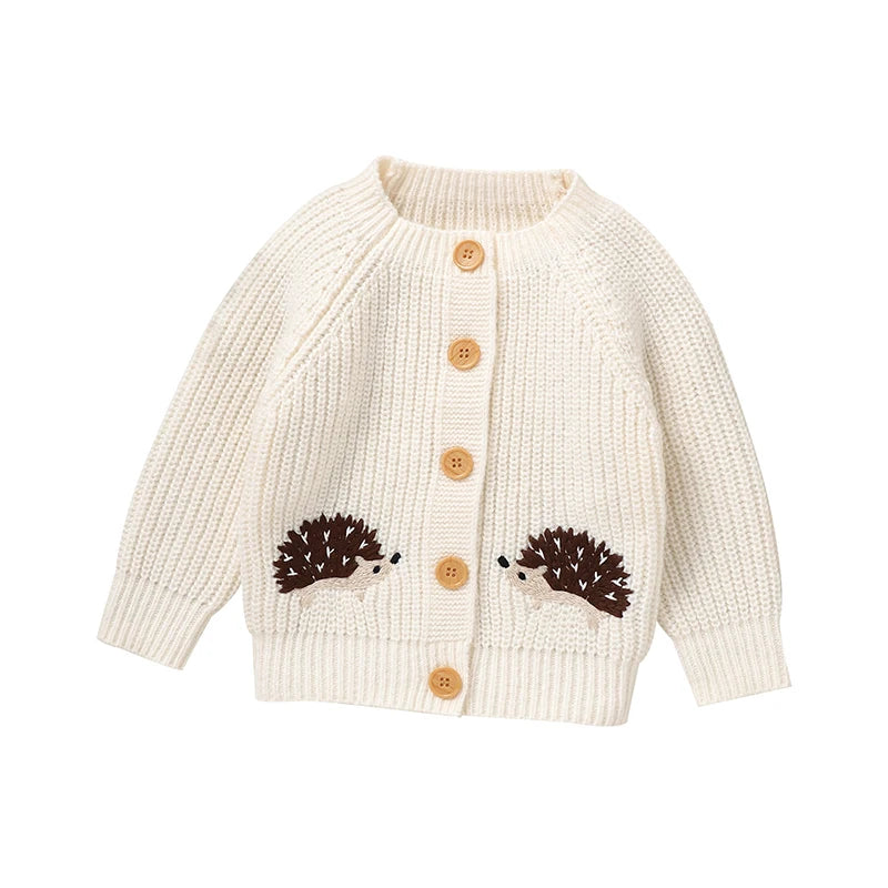 Twin Hedgehog Button-Up Cardigan