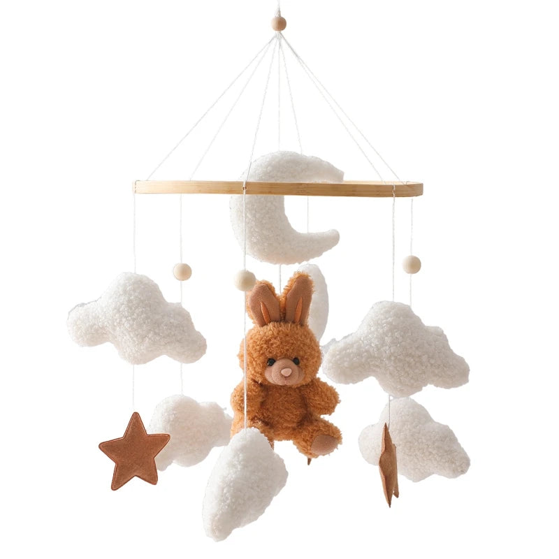 Móvil de cuna de osito de peluche rosa