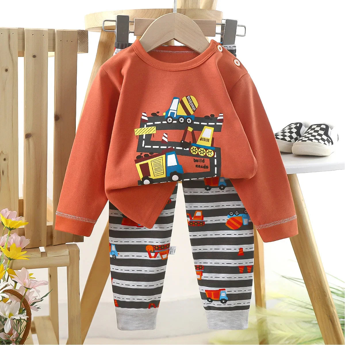 Juego de pijama divertido de construcción