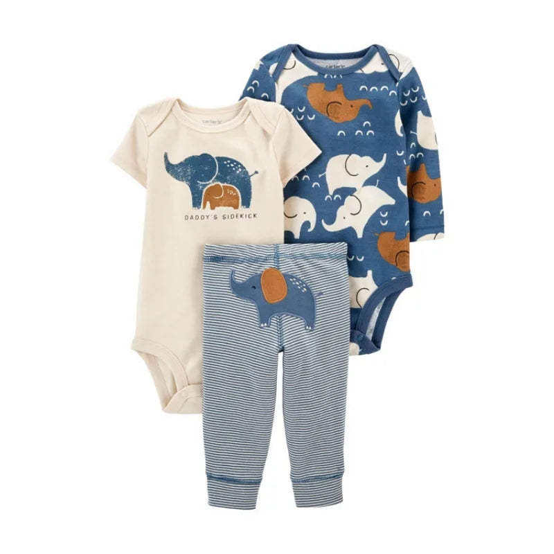 3PCS Baby Boy Animal Outfit