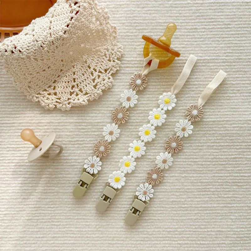 Baby Pacifier Chain with Daisy Clip
