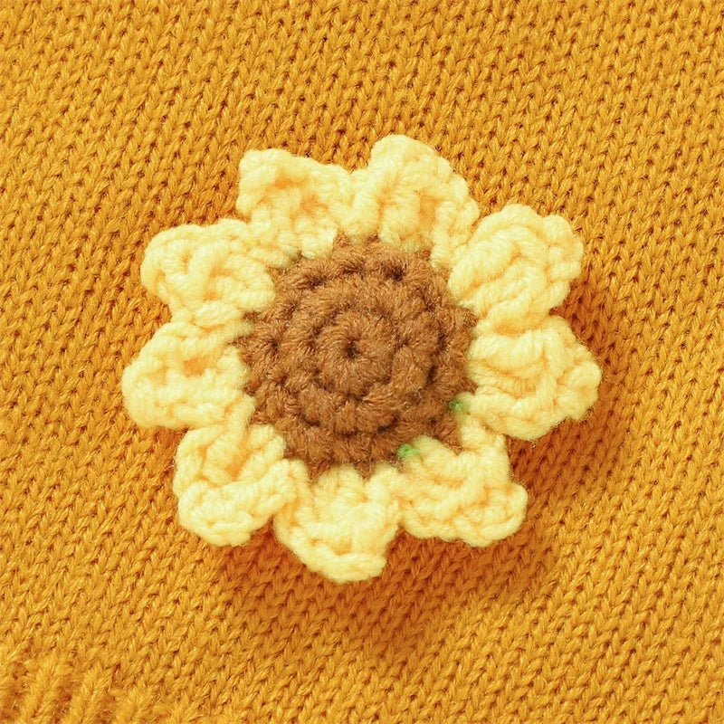 Cardigan in maglia girasole