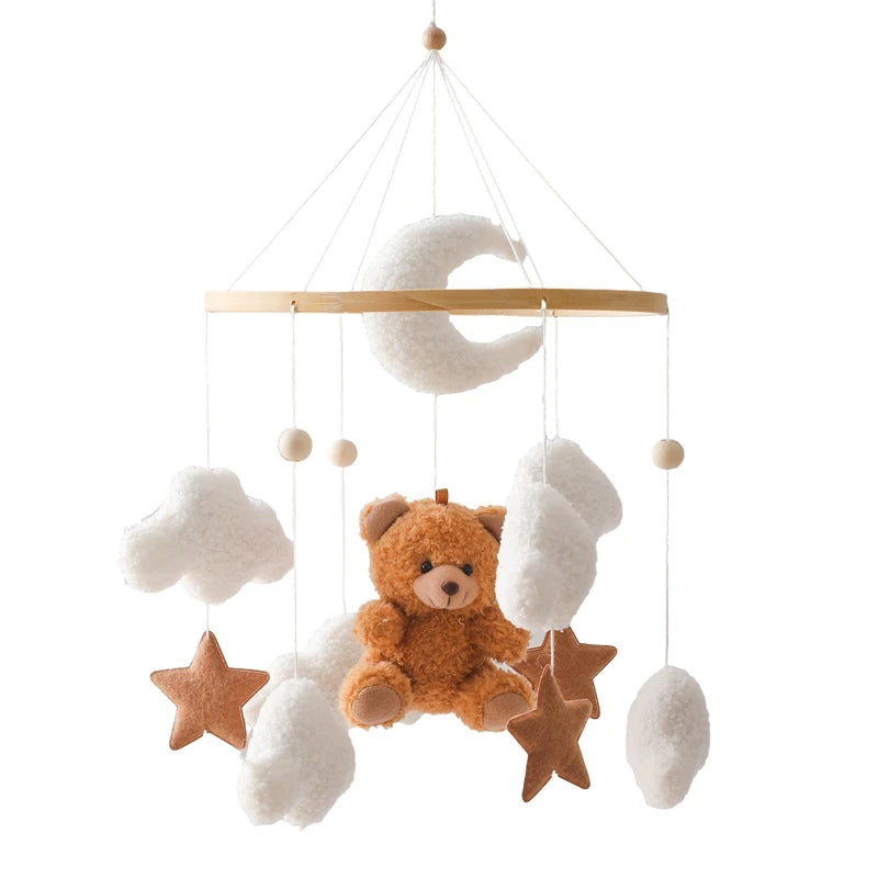 Móvil de cuna de osito de peluche rosa