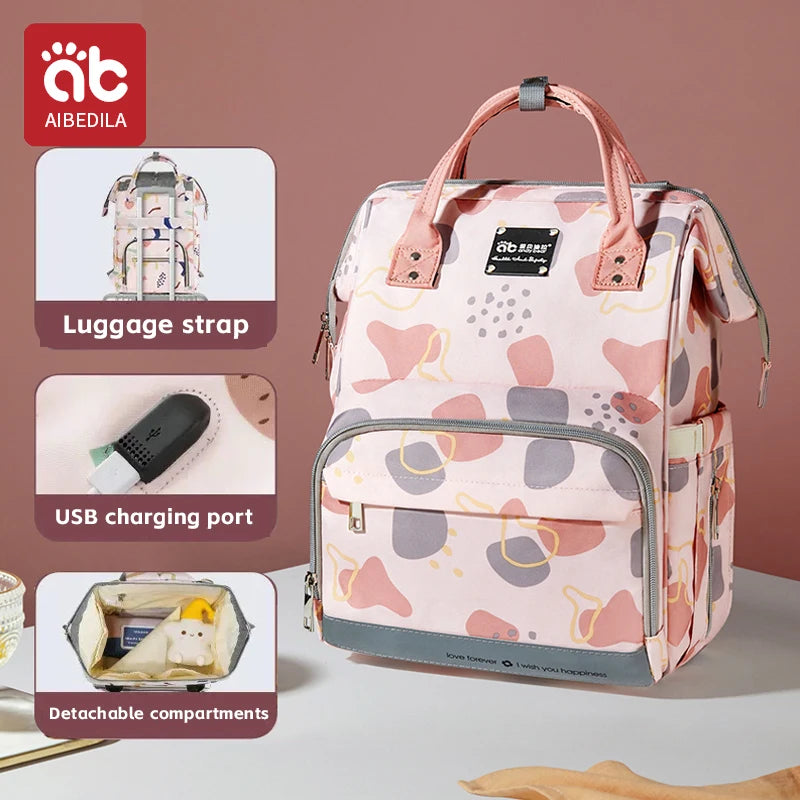 AIBEDILA Large Capacity Diaper Bag Backpack