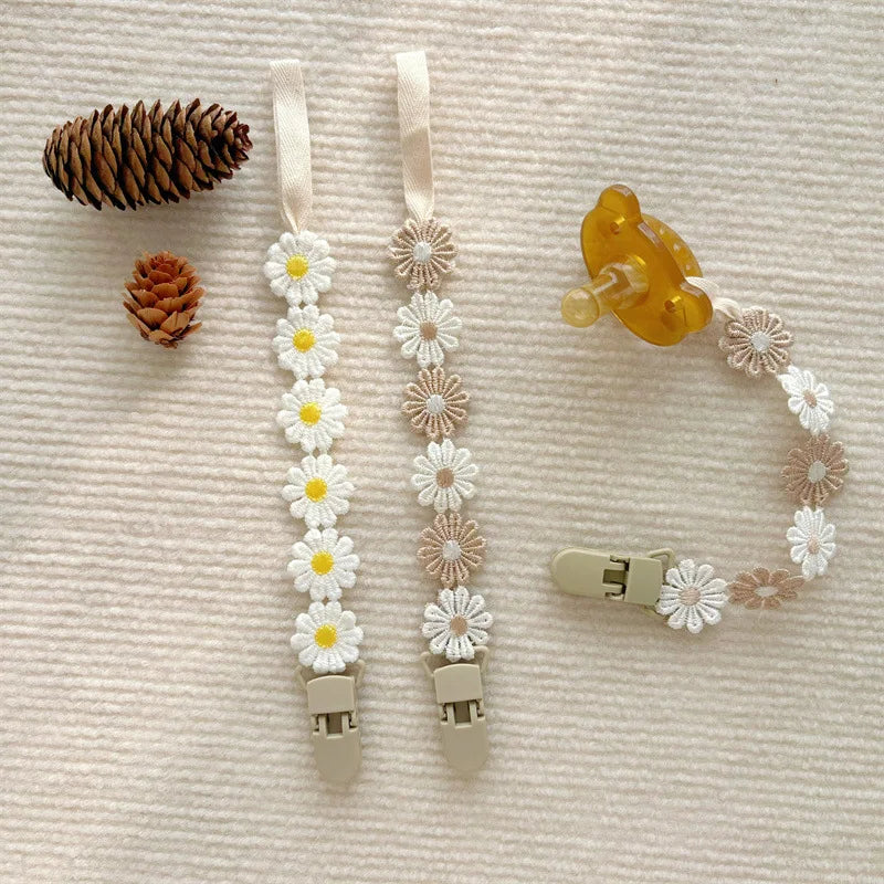 Baby Pacifier Chain with Daisy Clip