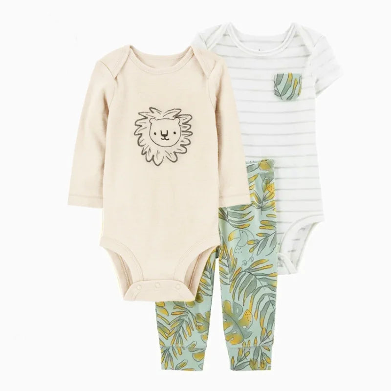 3PCS Baby Boy Animal Outfit