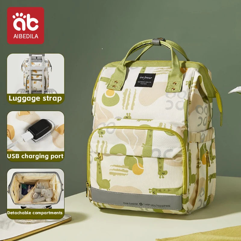 AIBEDILA Large Capacity Diaper Bag Backpack