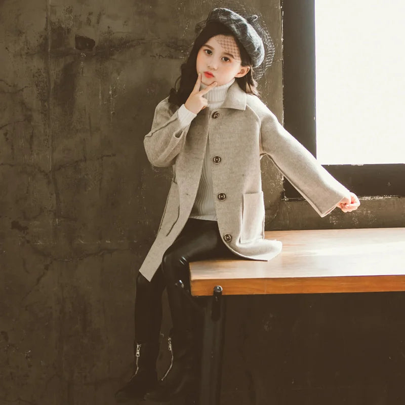 Inverno per bambini in lana miscela per le ragazze