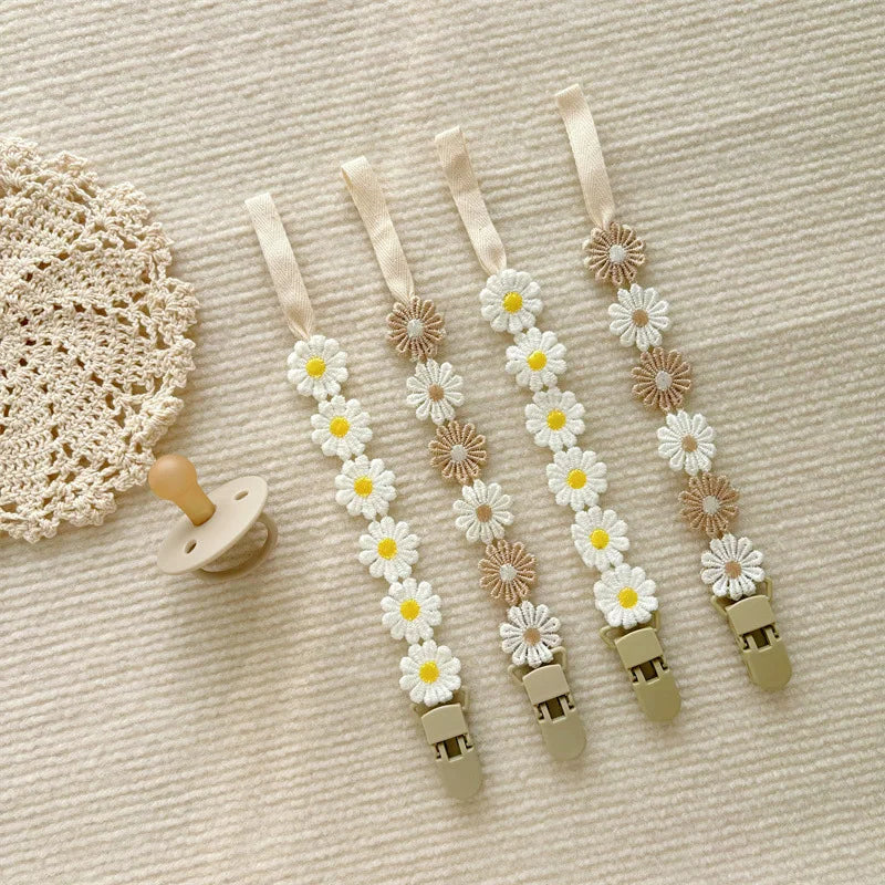 Baby Pacifier Chain with Daisy Clip