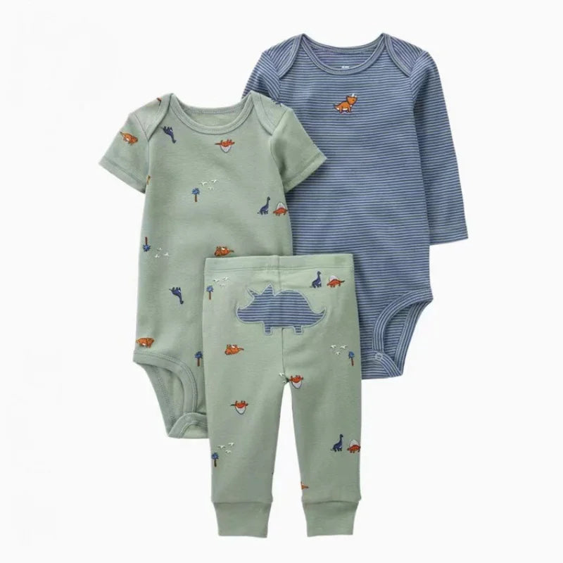 3PCS Baby Boy Animal Outfit