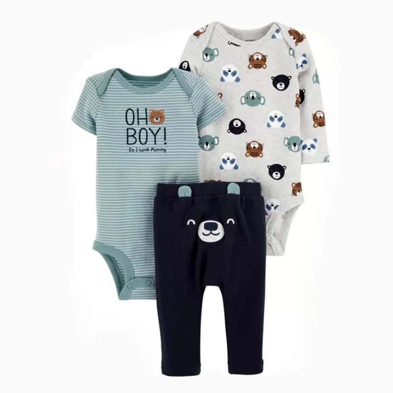 3PCS Baby Boy Animal Outfit