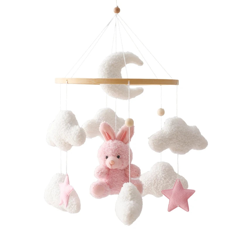 Móvil de cuna de osito de peluche rosa
