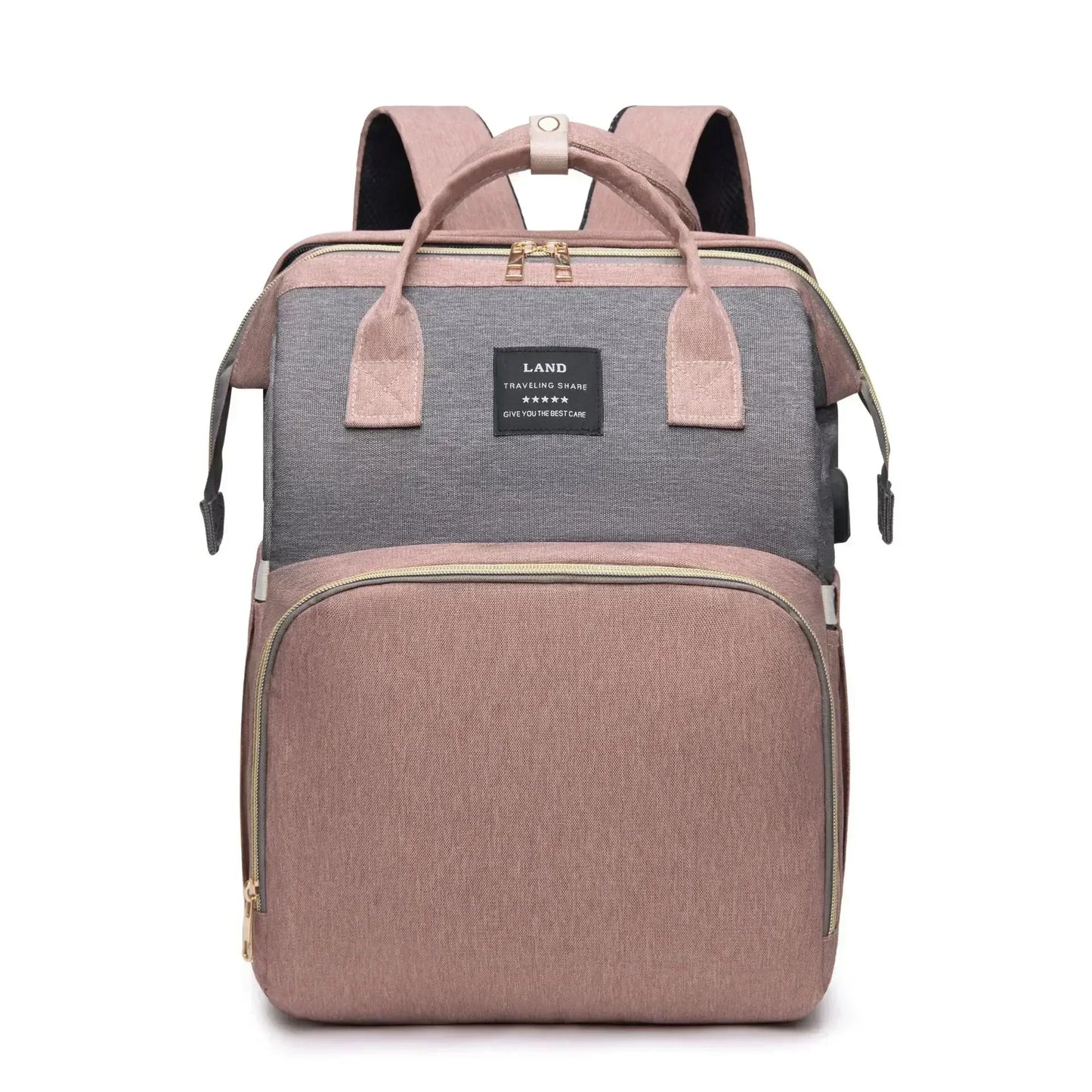 Portable Mommy Backpack with Folding Crib