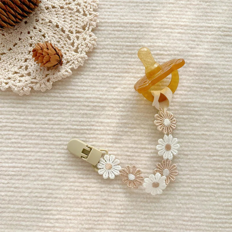 Baby Pacifier Chain with Daisy Clip