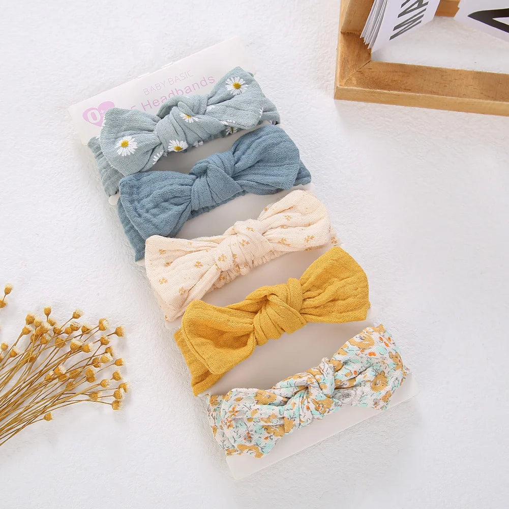 5 pezzi set di fascia di cotone mussola per bambini