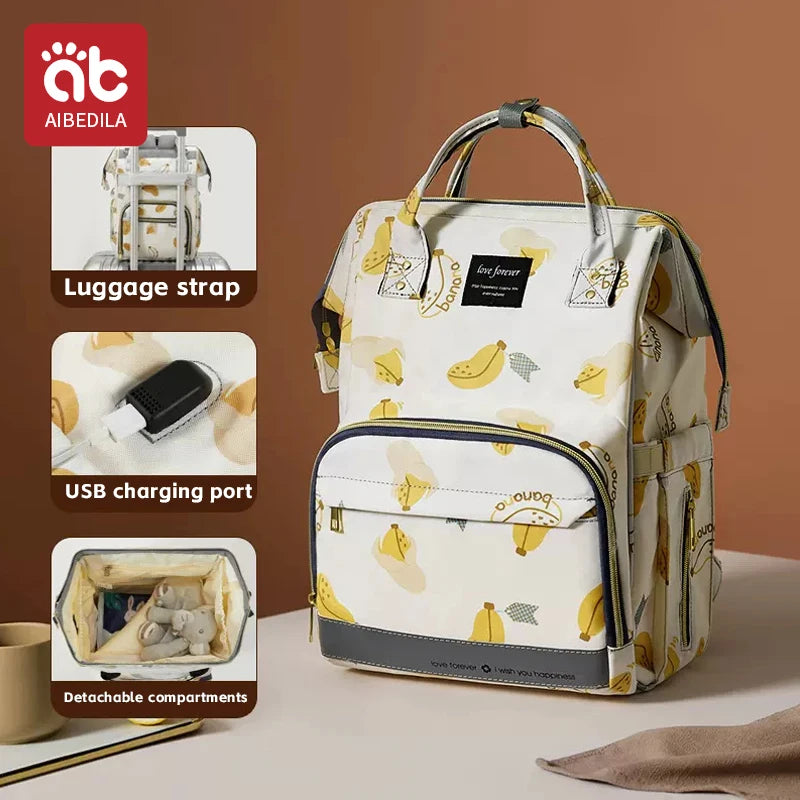 AIBEDILA Large Capacity Diaper Bag Backpack