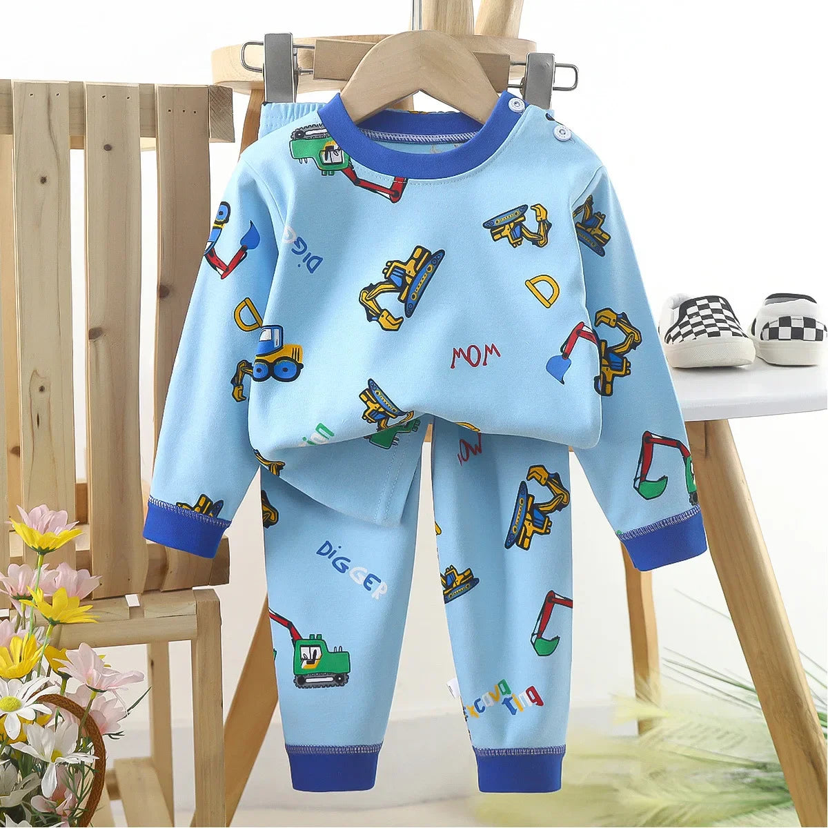 Juego de pijama divertido de construcción