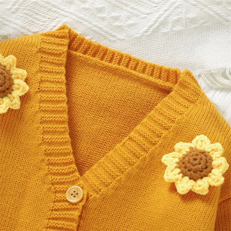 Cardigan in maglia girasole