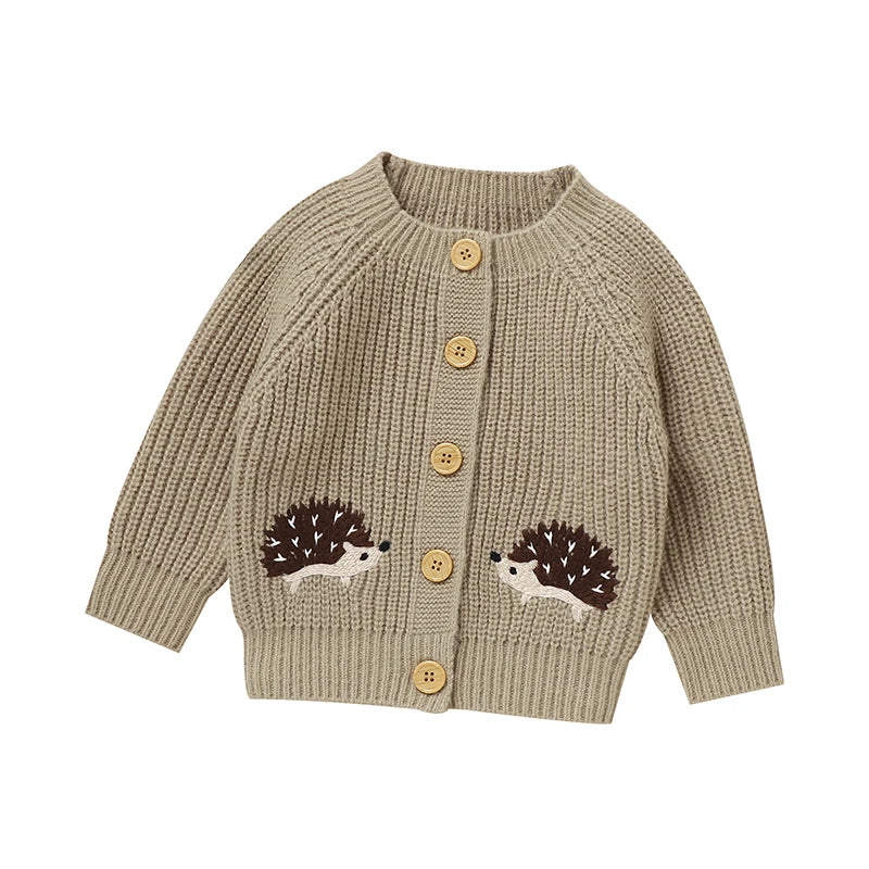 Twin Hedgehog Button-Up Cardigan