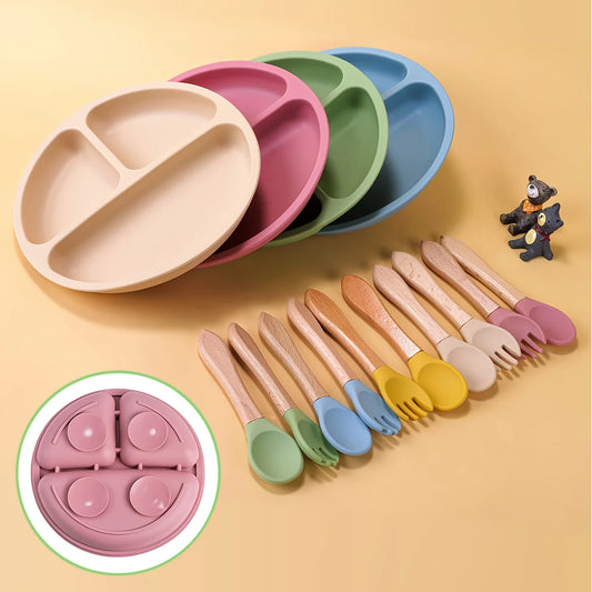 Set di pasti di aspirazione in silicone a 3 pezzi 