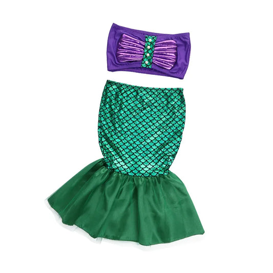 Pequeño traje de baño de dos piezas de niñas inspiradas en la sirena