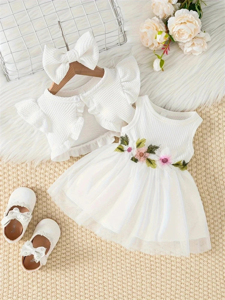 Set di abiti in tulle a fiore di pesca