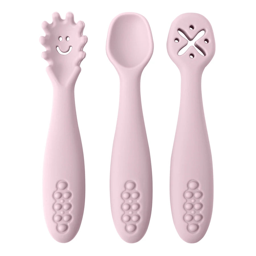 Set da cucchiaio per bambini in silicone da 3 pezzi 