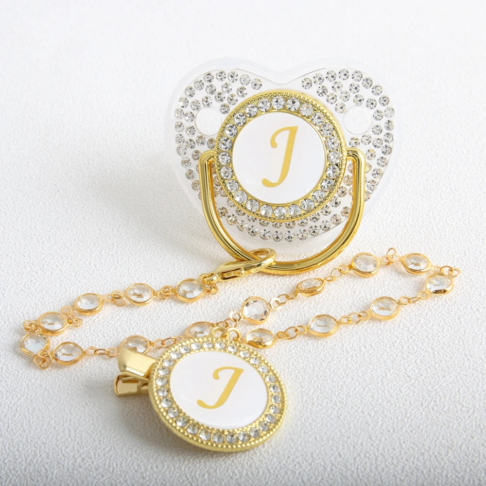 Lettera d'oro personalizzata BABY PICIFIER SET