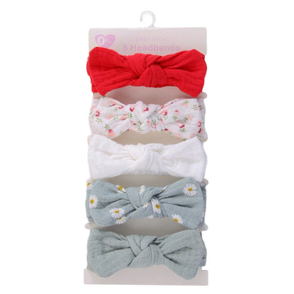 5 pezzi set di fascia di cotone mussola per bambini