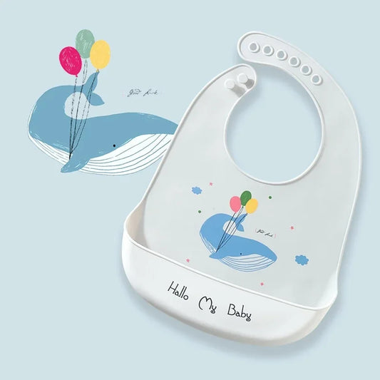 Bavaglino in silicone da cartone animato impermeabile 
