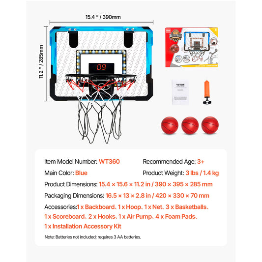 Mini set de aro de baloncesto