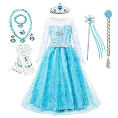 Elsa Anna Princess Dresses Girlssnow Queen costumi