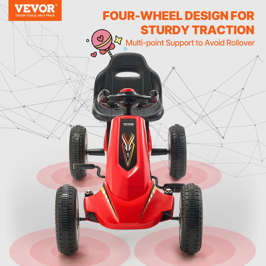 Pedal para niños Go Kart 4 ruedas Coche de pedal fuera de carretera para niños y niñas