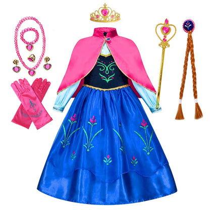 Elsa Anna Princess Dresses Girlssnow Queen costumi