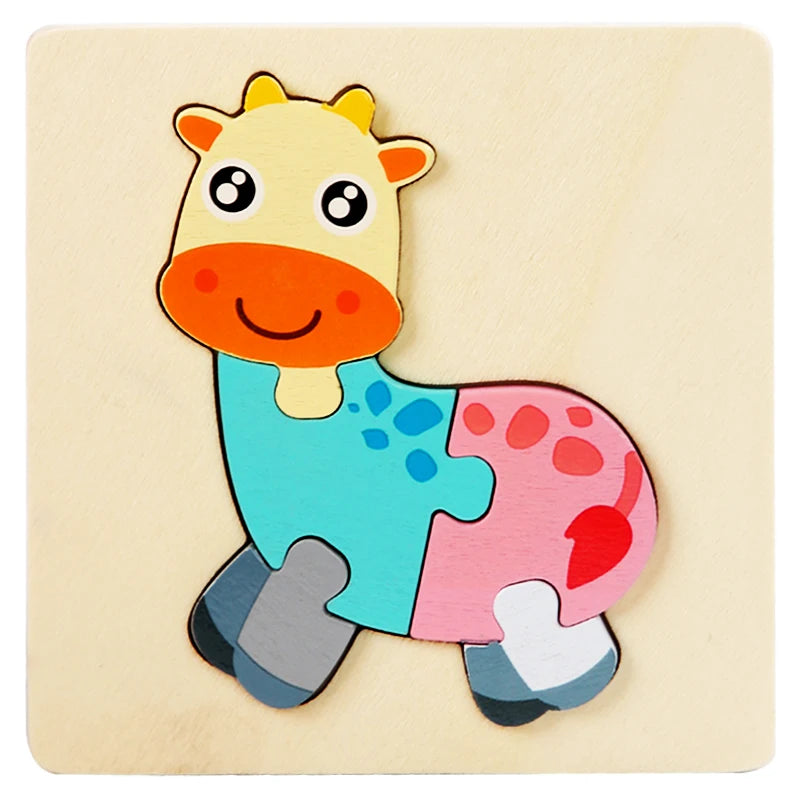 Juego de rompecabezas de madera animal