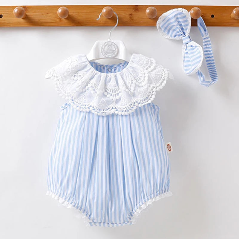 Tanysuit Blue Stripes Girls con fascia 