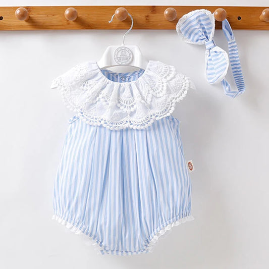 Tanysuit Blue Stripes Girls con fascia 