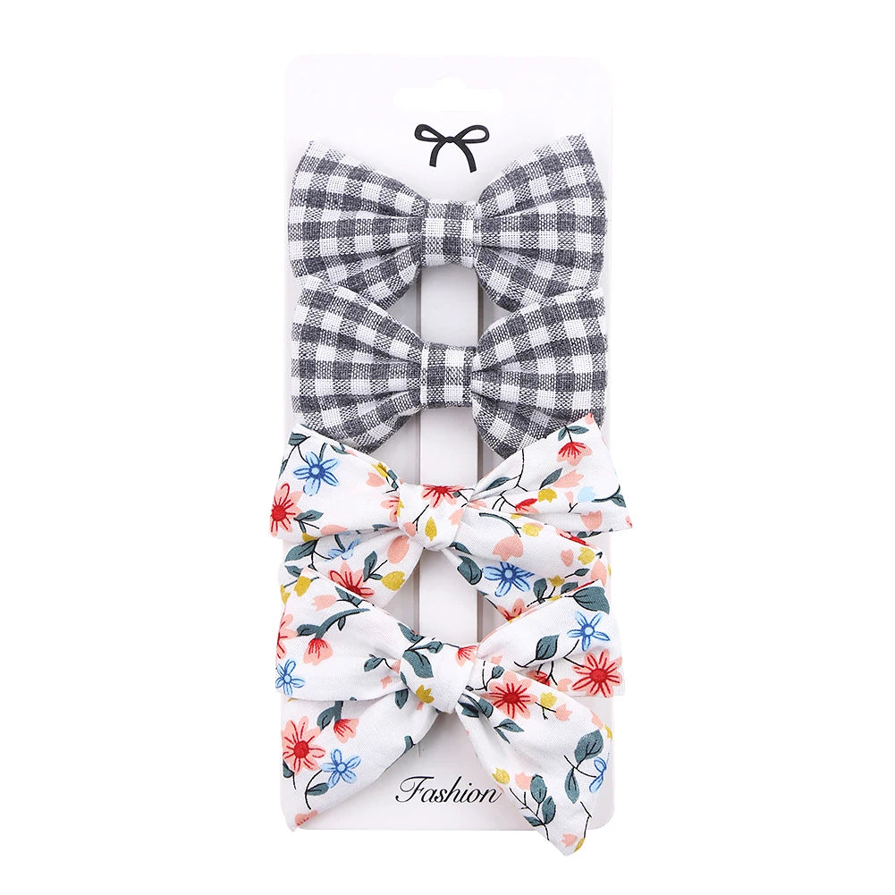 Set di clip per bambini floreali a 4 pezzi 