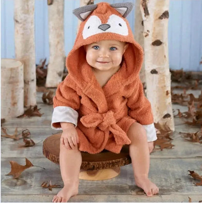 Bata de baño de bebé con capucha de animales 