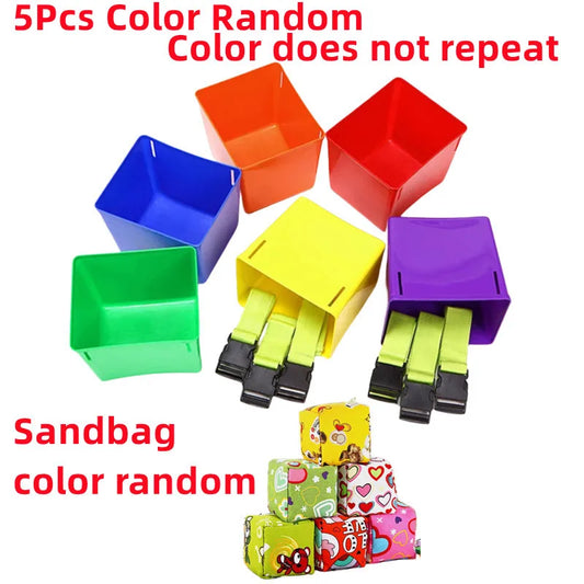 Colorido juego de juego de cinturón de cubo