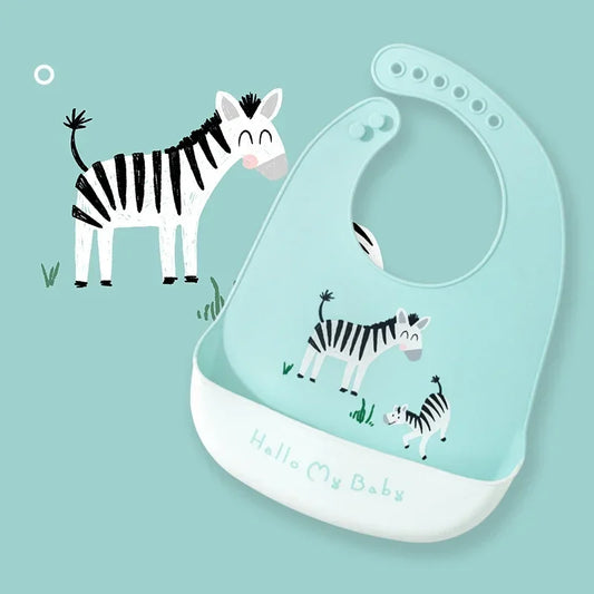 Bavaglino in silicone da cartone animato impermeabile 